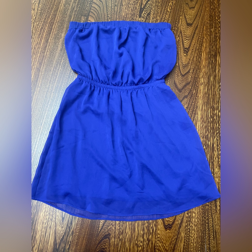 Strapless purple dress
